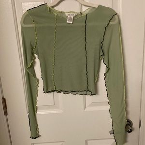 12th tribe green sheer top, size S